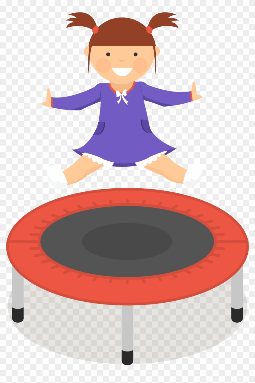 Trampoline Jumping Aerogym Clip Art - Girl On Trampoline Clipart #855900
