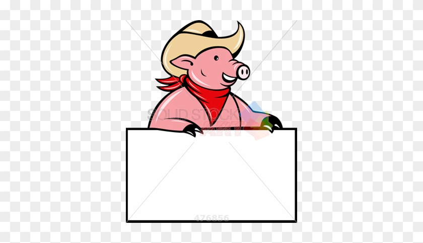 Stock Illustration Of Cartoon Rendition Of Pig Cowboy - Domestic Pig #855911
