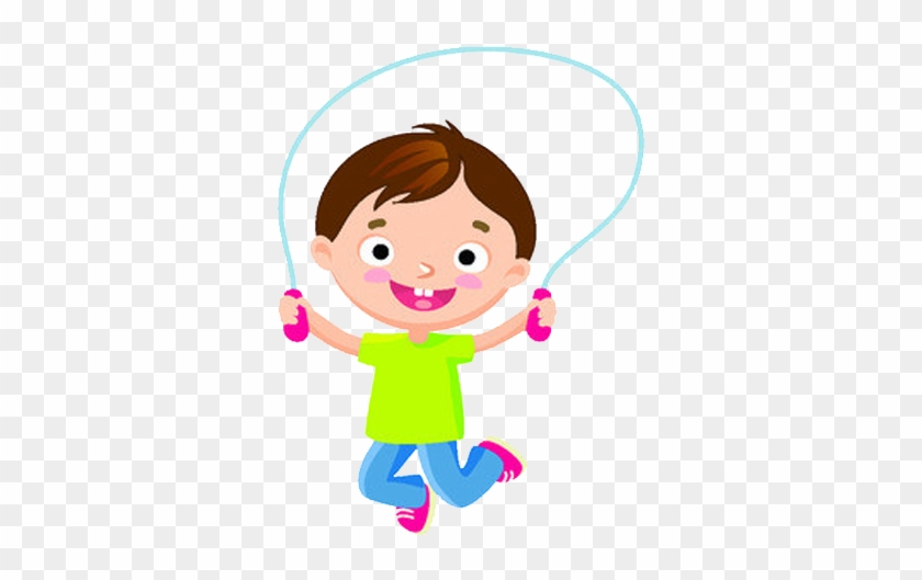 Jump Ropes Child Cartoon Clip Art - Kieds Vector Character #855955