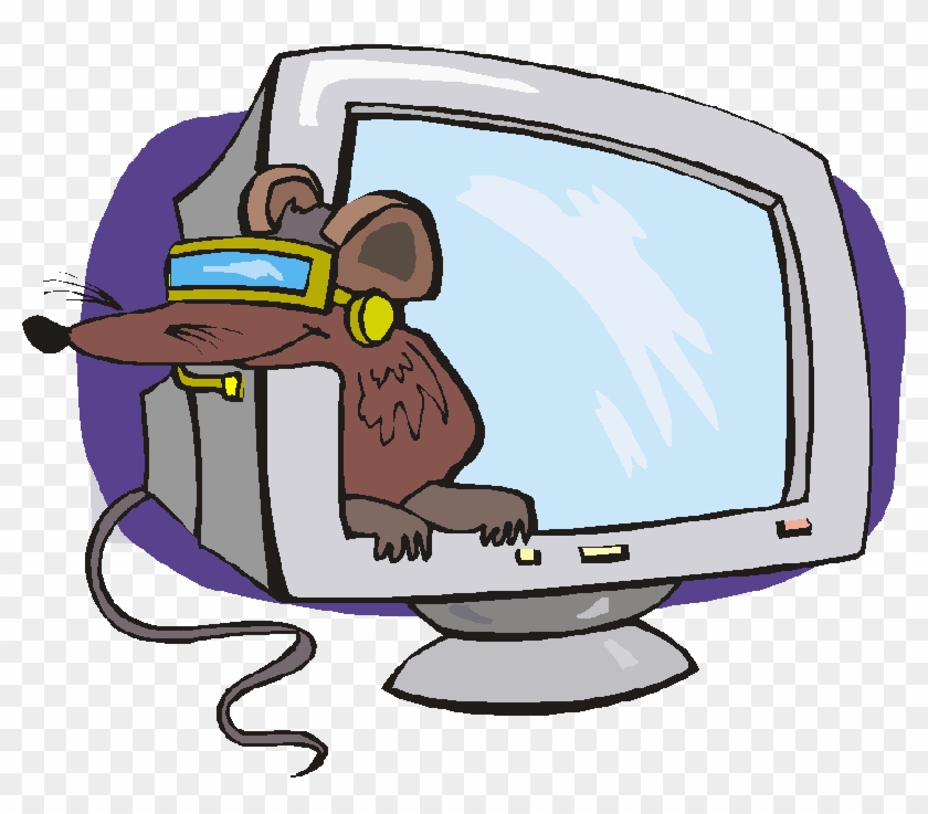 Rat And General Rodent Webrings And Links - Rat With Computer Cartoon #855988