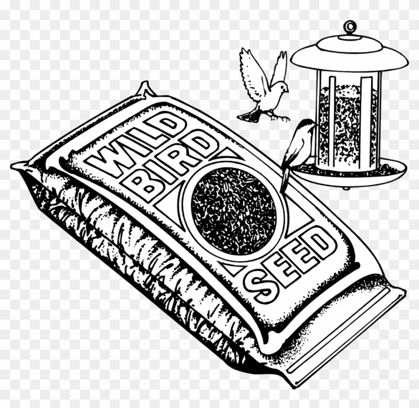 Bird Seed Clip Art Black And White - Bird Food Black And White #856053