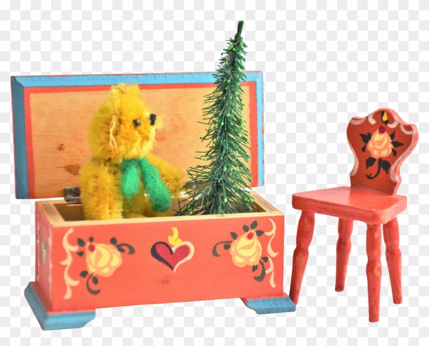 Rarer Pink Color Dora Kuhn Blanket Chest & Chair, Dollhouse - Dollhouse #856059