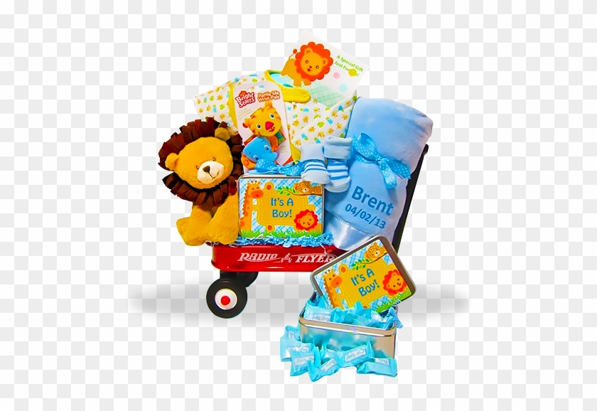 It's A Boy Wildlife Mini Wagon With Lion And Personalized - Baby Boy Gift Jungle Jamboree #856098