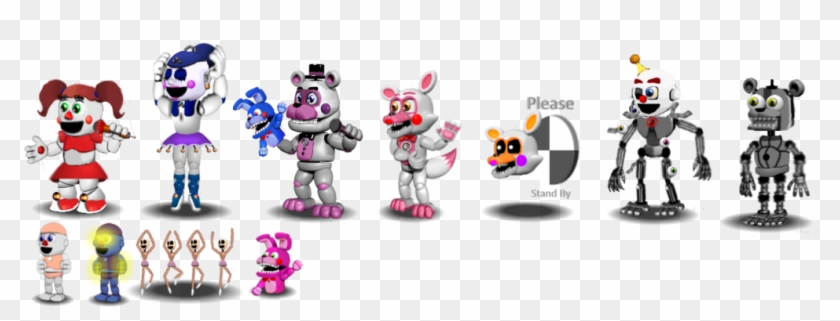 adventure Fnaf sister location Characters V4 by aidenmoonstudios