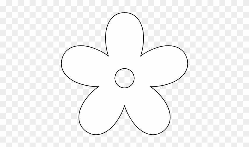 Retro Flower 9 Black White Line Art Twitter Valentine - White Flower Icon Png #856137