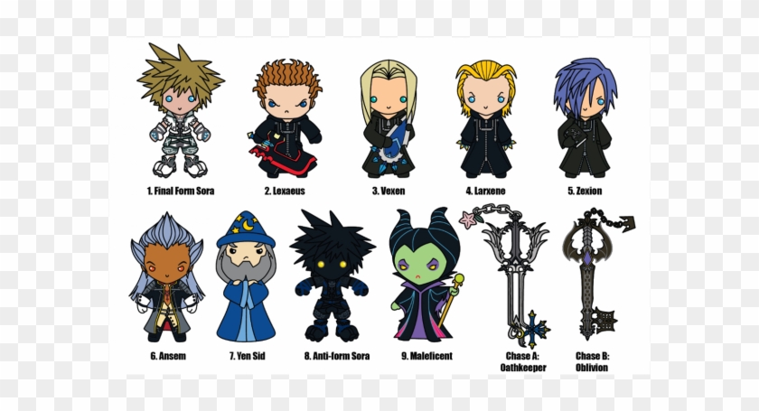 Wave Or Series 2 Consists Of - Kingdom Hearts Series 2 3-d Figural Key Chain Display #856150
