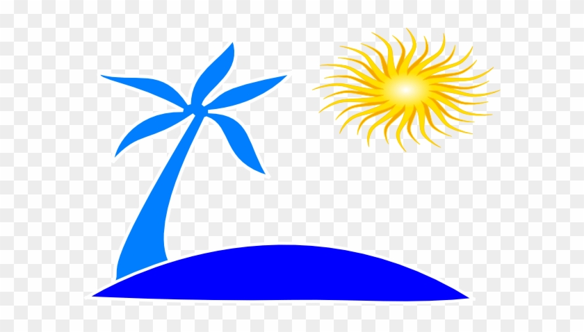 Hawaii Beach Clipart - Palm Tree And Beach Logo #856339