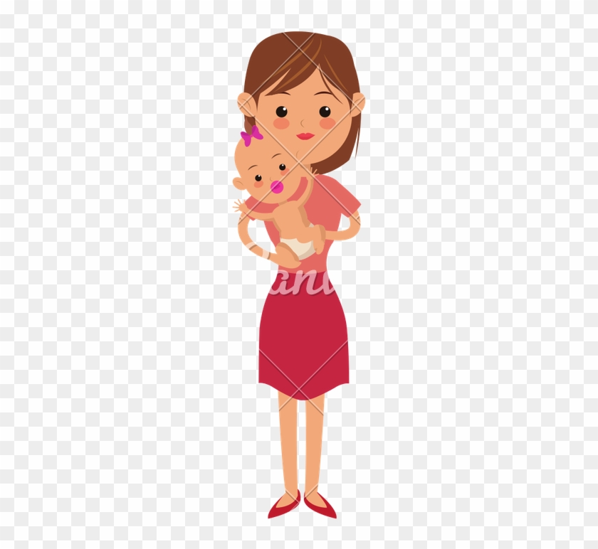 Woman Carrying Baby - Flat Design #856357
