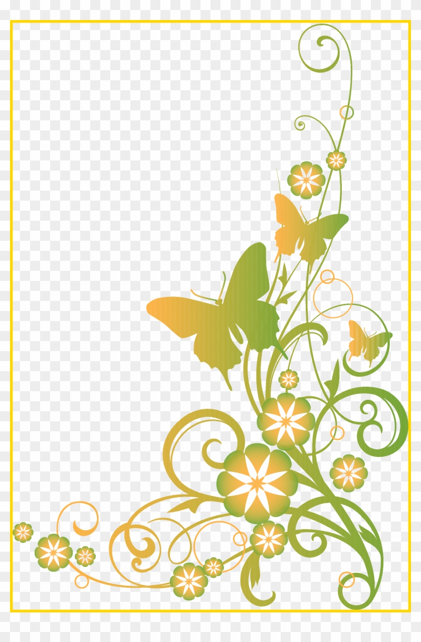 Unbelievable Religious Clip Art Vines And Butterflies - Black And White Border Design #856443