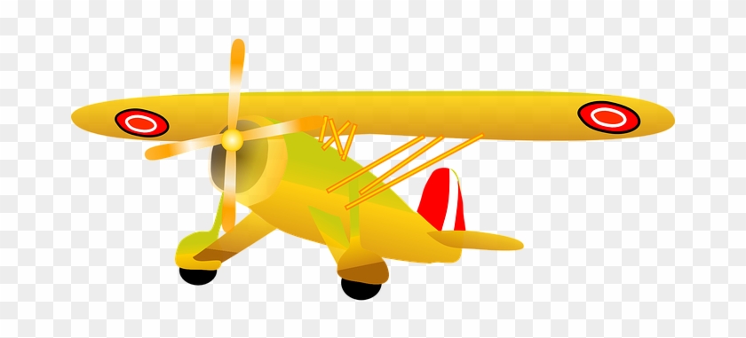 Airplane Propeller Plane Aircraft Flying O - Yellow Plane Clipart #856641