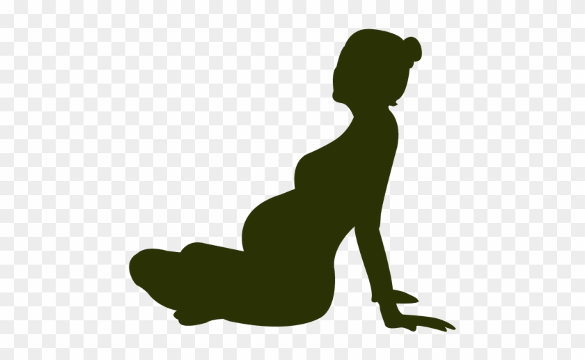 Pregnant Woman Sitting Silhouette - Pregnant Woman Silhouette Png #856780