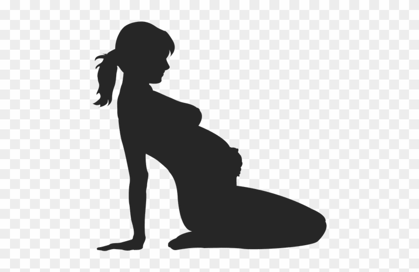 Pregnant Woman Sitting Back - Silueta Pregnant Png #856812