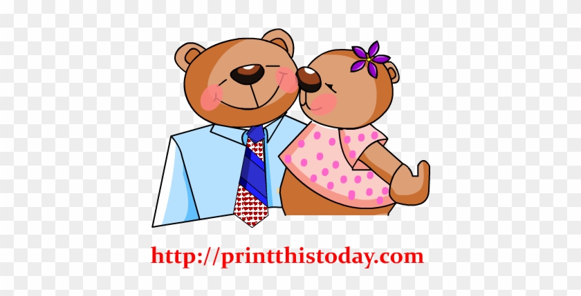 Kisses Clipart Cute Teddy Bear - Valentines Day Card For Daddy Printable #856941