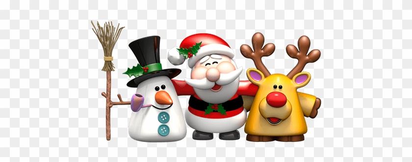 Snowman, Santa Claus And Reindeer Rudolph - Muñecos Navideños Png #857135