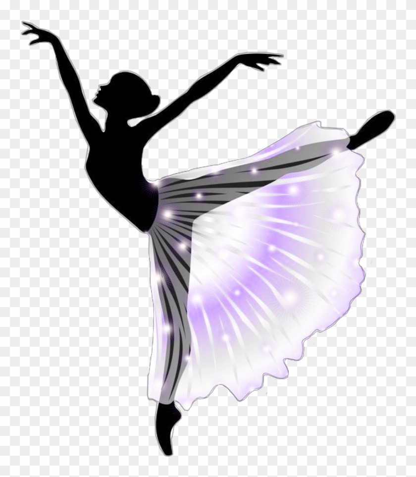 Ftestickers Dancer Ballerina Silhouette Sparkle Purple - Punte Danza Classica Colorate #857242