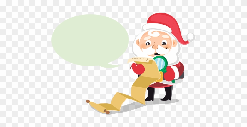 Santa Checking List Cartoon Bubble Transparent Png - Christmas Day #857326