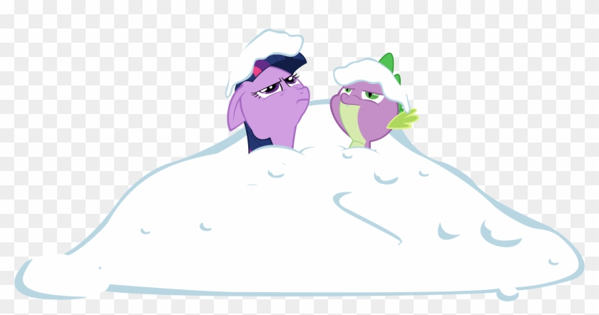 Spike And Twilight Buried In Snow By Otfor2 - Cartoon Buried In Snow #857535