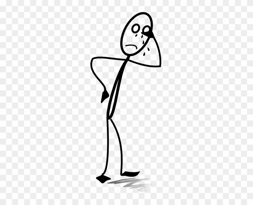 Sad Stickman Clip Art At Clker - Sad Stick Figure Transparent Background #857557