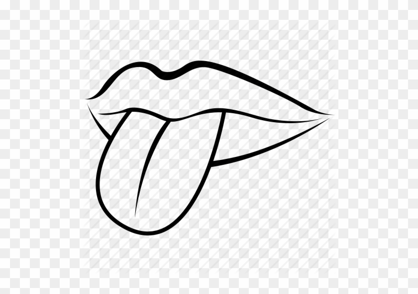 Clip Art Tongue - Tongue Black And White Clipart #857582