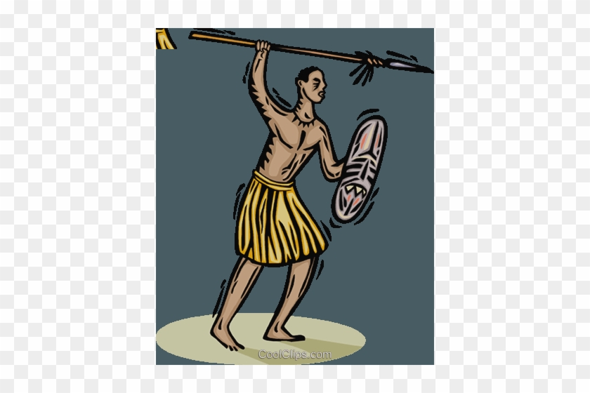 African Tribesman With A Spear Royalty Free Vector - Cartoon #857605