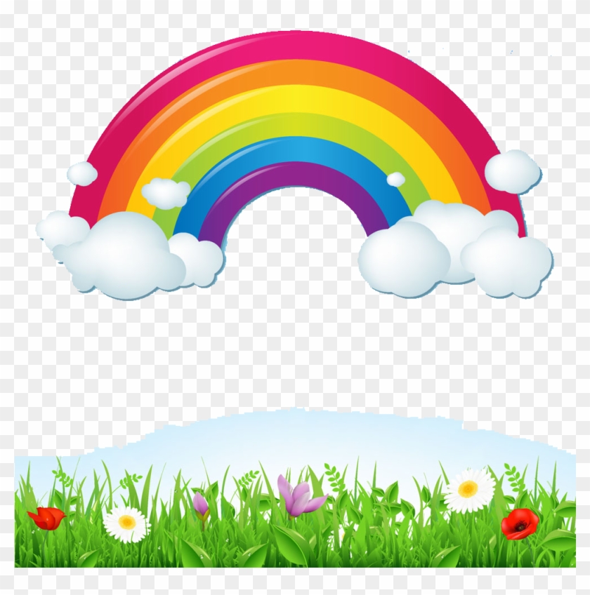 Rainbow Cloud Euclidean Vector Sky Illustration - Rainbow Of Color Fun Coloring Book #857626
