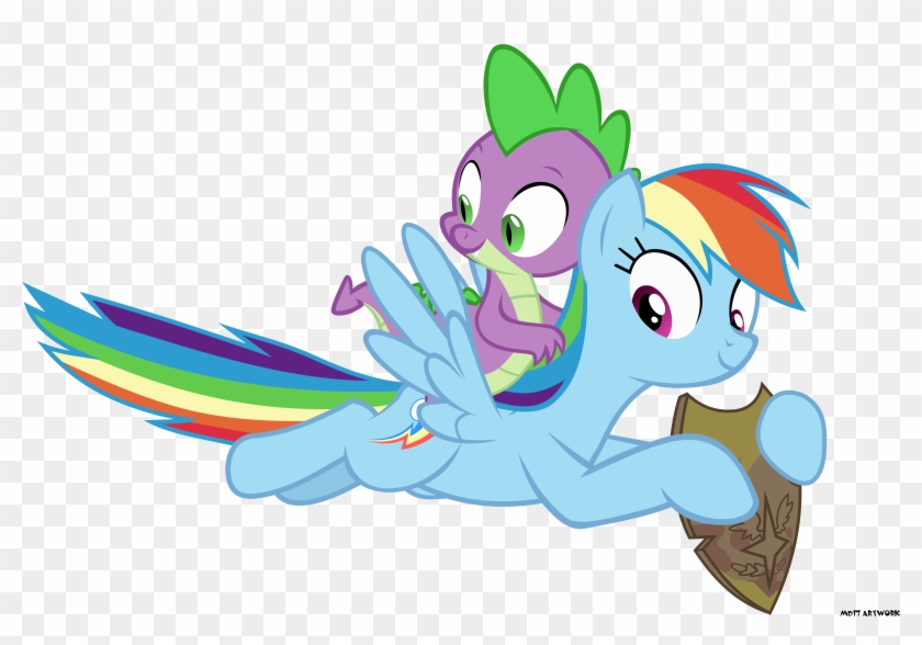 Spike And Rainbow - Cartoon #857691