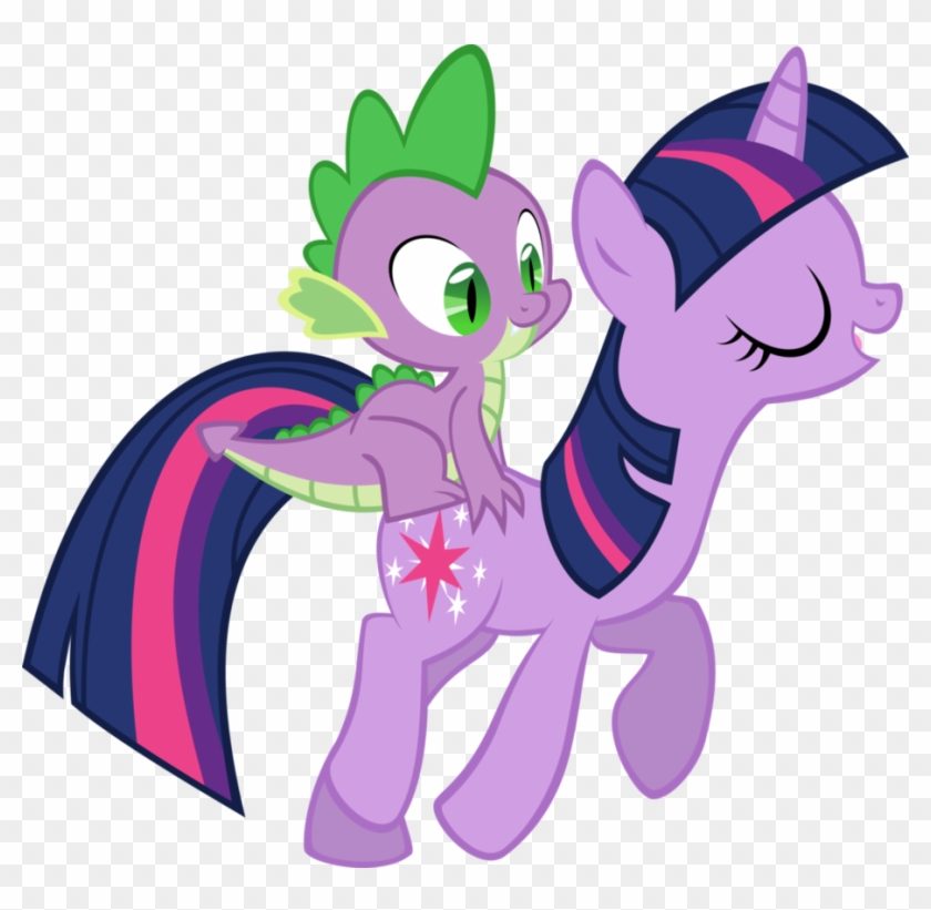Spike Rides On Twilight By Iamadinosaurrarrr - Pony Friendship Is Magic Twilight #857711