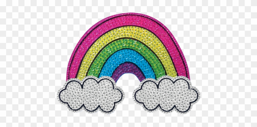 Picture Of Rainbow And Clouds Rhinestone Decals - Iscream Rainbow And Clouds Removable Rhinestone Decals #857750