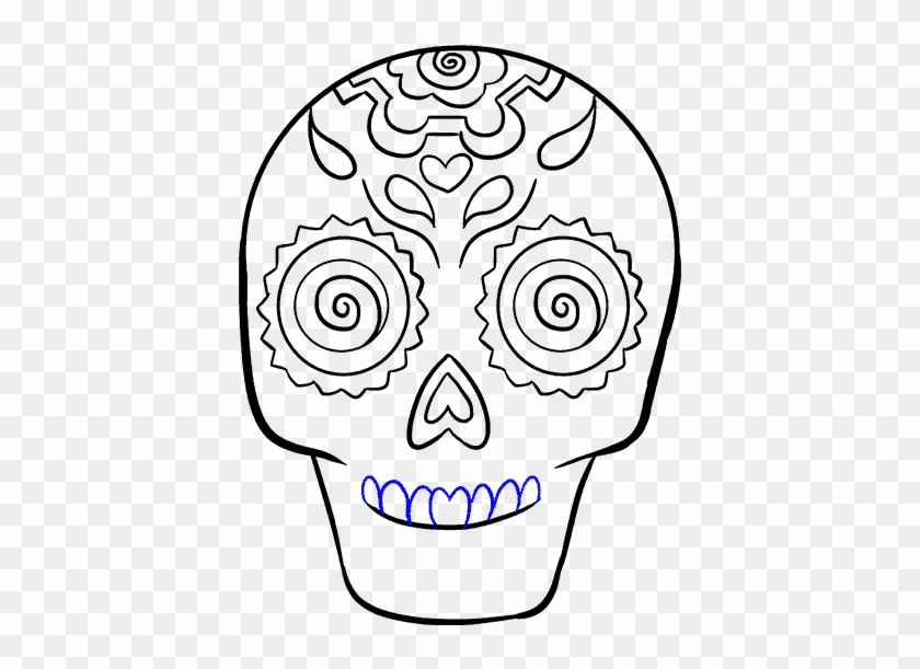 Drawn Sugar Skull - Easy Sugar Skull Drawing #857770