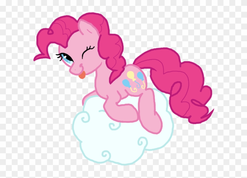 Pinkie Pie Cloud Riding Colored By Rainbow - Cartoon #857778