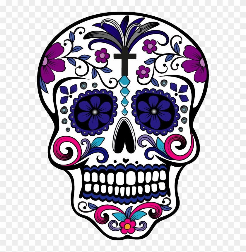 Sugar Skull And T Shirt Design With Illustration - Dia De Los Muertos Skull #857783