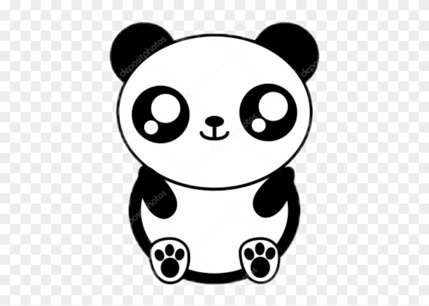 kawaii sticker, A cute Panda stirring, designed with colorful contours and  isolated. AI Generated 29227104 PNG