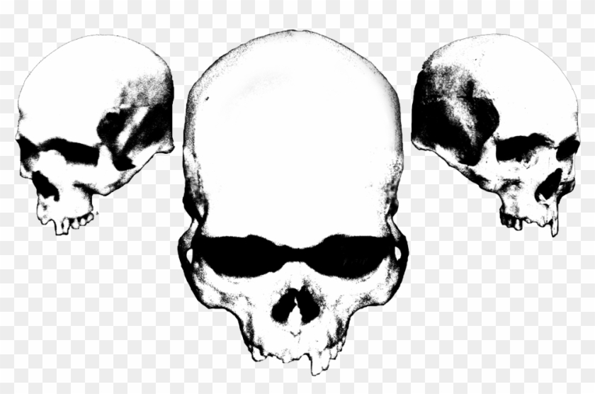 Three Skulls - Black And White Skulls #857820