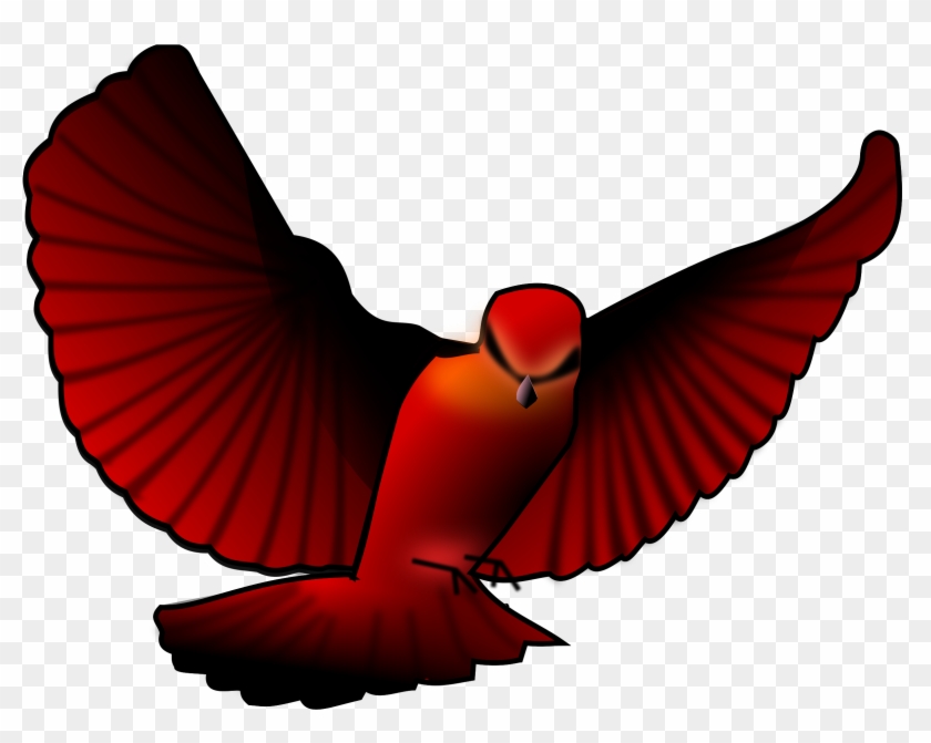 Red-bird - Red Bird Flying Clipart #857881