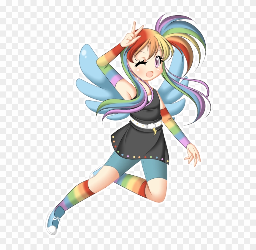 1592378  safe artistaruba artistikupomtwi derpibooru import rainbow  dash human pegasus pony equestria girls anime cute dashabetes  female human ponidox looking at you open mouth ponies riding humans  pony on head rainbow