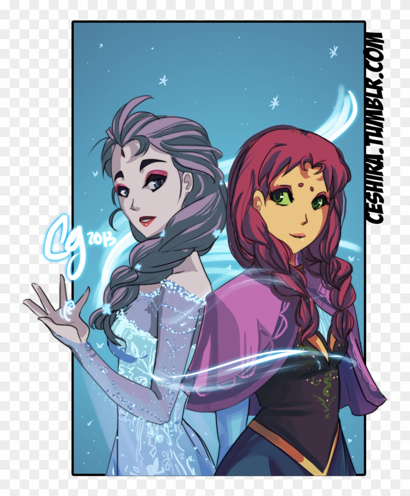 Frozen Titans- Raven And Starfire By Ceshira - Teen Titans And Frozen #858001