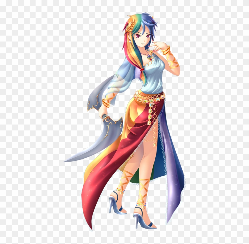 Mlp Fim Humans Rainbow Dash Colorful - Princess Rainbow Dash Human #858058