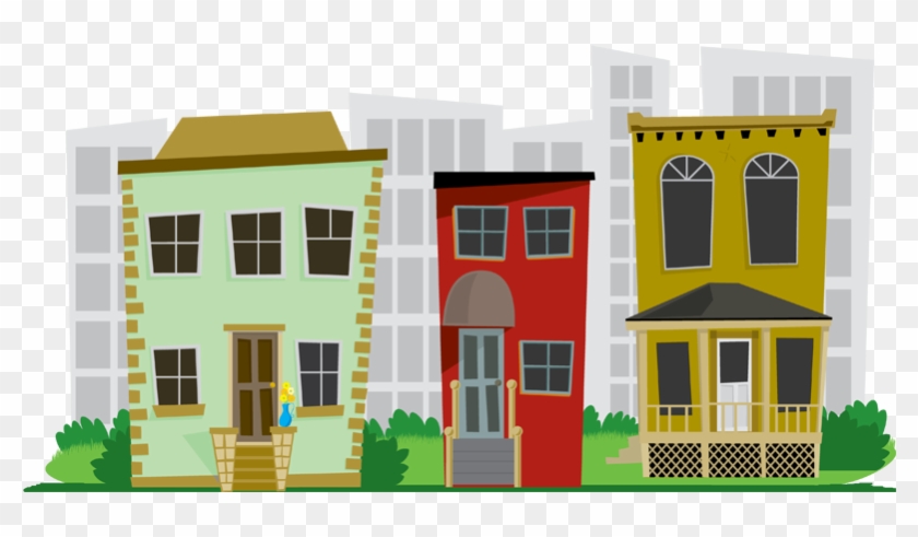 City House Clipart - City Neighborhood Clipart #858082