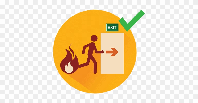 Emergency Clipart Fire Escape - Fire Exit Circle Logo Transparent #858424