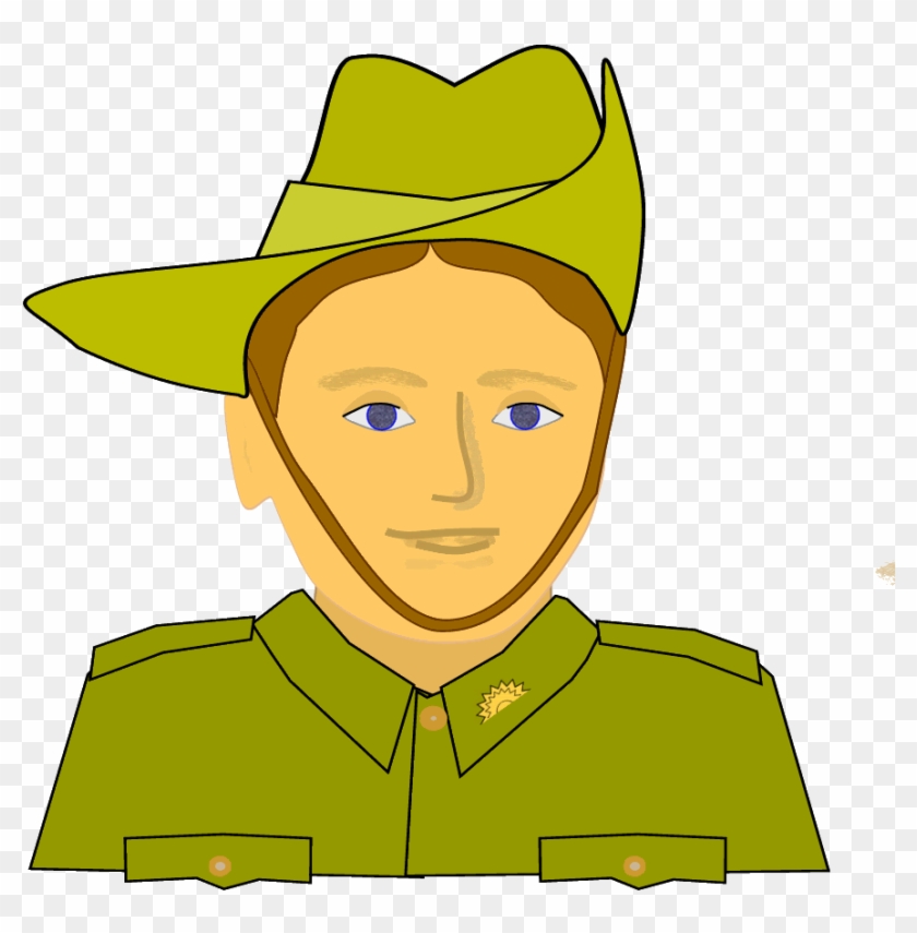 Unique Soldier Clip Art Medium Size - Draw An Anzac Soldier #858678