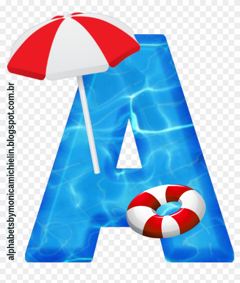 Piscina Com Guarda-sol E Bóia Alfabeto, Pool Beach - Inflatable #858701