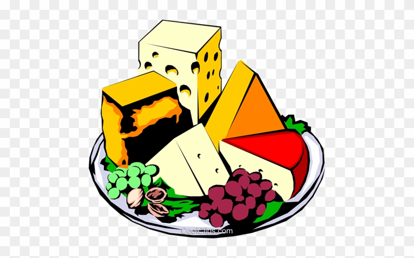 Cheese Platter Royalty Free Vector Clip Art Illustration - Dessin Plateau De Fromage #858888