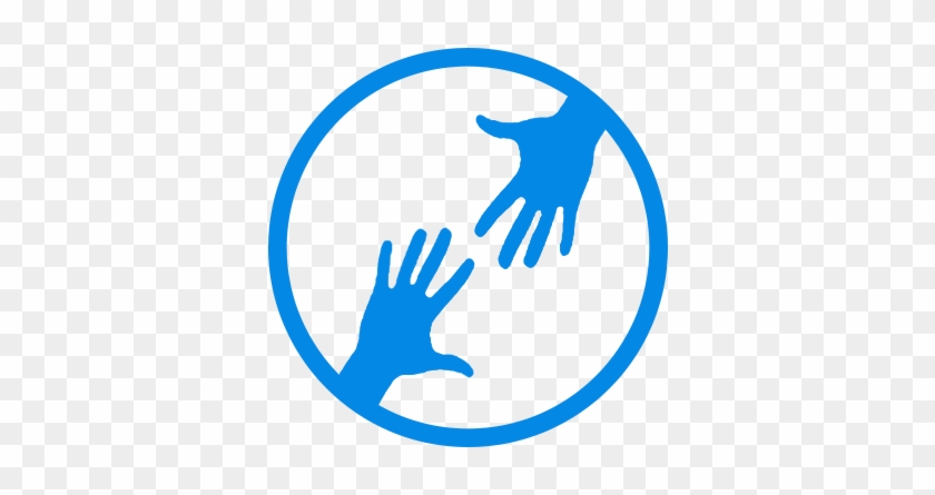 Blue Hands Reach Out In Circle - Outreach Icon Blue #858941