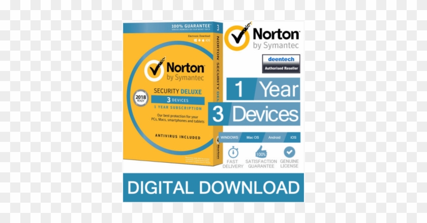 Norton Security Deluxe 2018 Internet Antivirus Pc/mac - Norton Security Deluxe - 1 Year Subscription 21352717 #859690