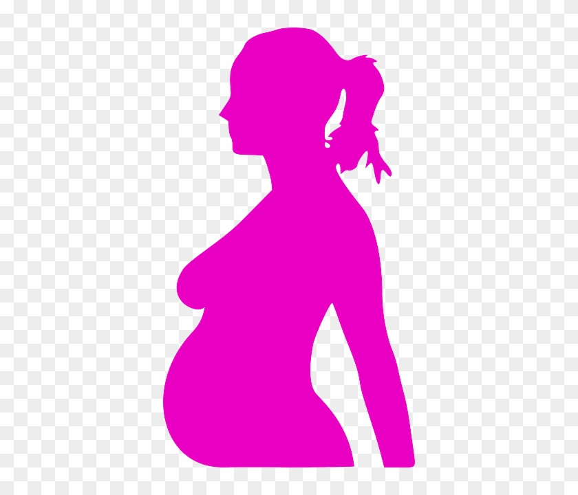 Lady Head, Icon, Outline, Hand, People, Profile, Lady - Pregnant Clip Art #859696