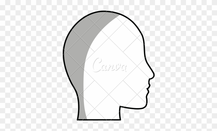 Simple Flat Design Head Profile Icon Vector Illustration - Flat Design #859730