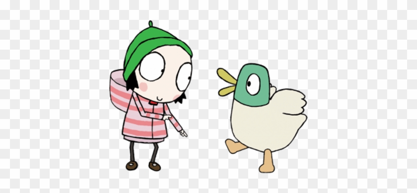 Sarah & Duck Playing - Sarah And Duck Coloring Pages.
