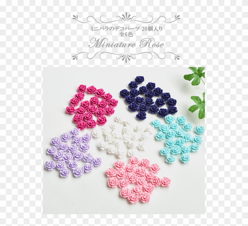 All Entering デコパーツ 20 Six Colors << Rose Rose Flower - Needlework #860118