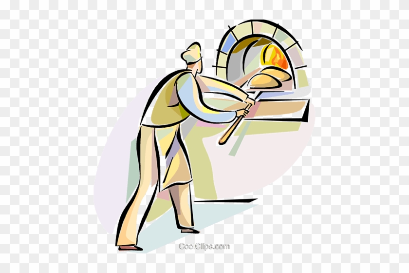 Bakers Royalty Free Vector Clip Art Illustration - Baker Making Bread Clipart #860299