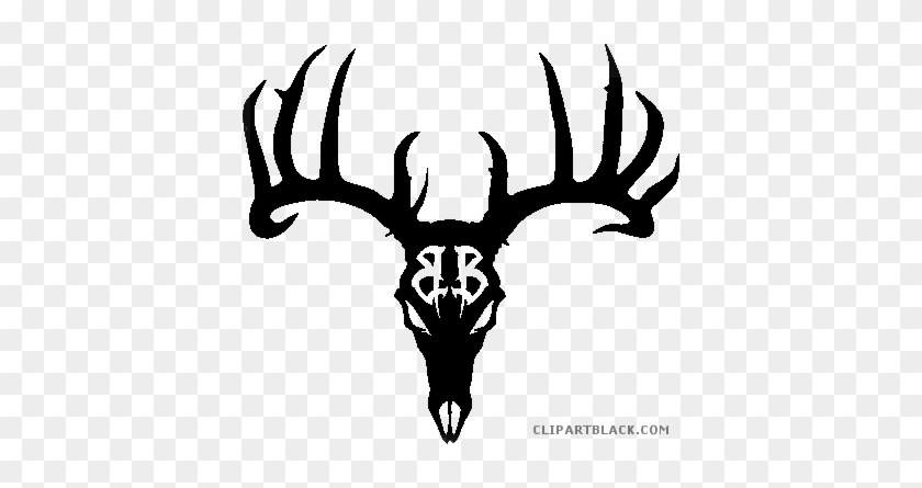 Deer Skull Animal Free Black White Clipart Images Clipartblack - Black Deer Skull Tattoo #860433